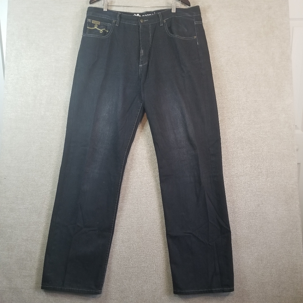 LRG Lifted Research Group 38x33 Baggy Skate Jeans Black Mens Y2K Streetwear (904